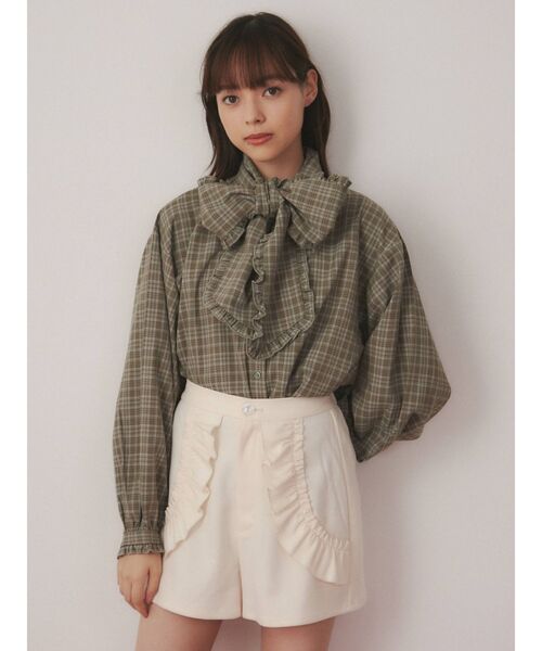 merry jenny（メリージェニー）の「ラウンドフリルショートパンツ（その他パンツ・レディース・アイボリー/ブラック・FREE）」の7枚目の写真