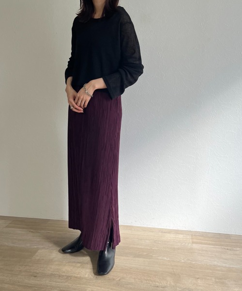 ISOOK(アイスー)の「【ZOZO限定】Pleated long skirt / プリーツロングスカート(スカート・レディース・カーキ/バーガンディー・FREE)」の15枚目の写真