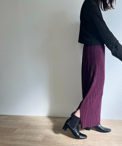 ISOOK(アイスー)の「【ZOZO限定】Pleated long skirt / プリーツロングスカート(スカート・レディース・カーキ/バーガンディー・FREE)」の7枚目の写真