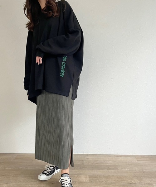 ISOOK(アイスー)の「【ZOZO限定】Pleated long skirt / プリーツロングスカート(スカート・レディース・カーキ/バーガンディー・FREE)」の11枚目の写真