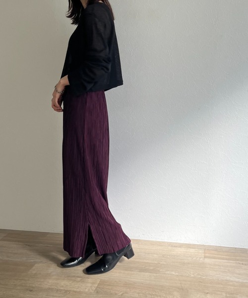 ISOOK(アイスー)の「【ZOZO限定】Pleated long skirt / プリーツロングスカート(スカート・レディース・カーキ/バーガンディー・FREE)」の16枚目の写真