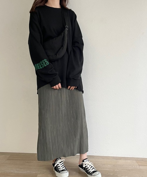 ISOOK(アイスー)の「【ZOZO限定】Pleated long skirt / プリーツロングスカート(スカート・レディース・カーキ/バーガンディー・FREE)」の19枚目の写真