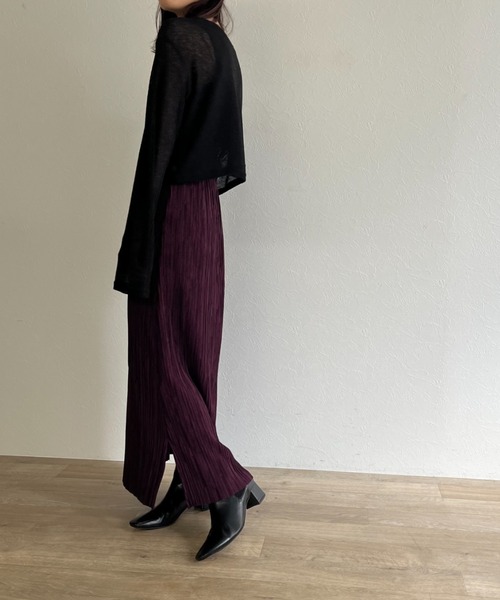 ISOOK(アイスー)の「【ZOZO限定】Pleated long skirt / プリーツロングスカート(スカート・レディース・カーキ/バーガンディー・FREE)」の10枚目の写真