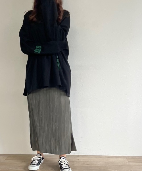 ISOOK(アイスー)の「【ZOZO限定】Pleated long skirt / プリーツロングスカート(スカート・レディース・カーキ/バーガンディー・FREE)」の17枚目の写真