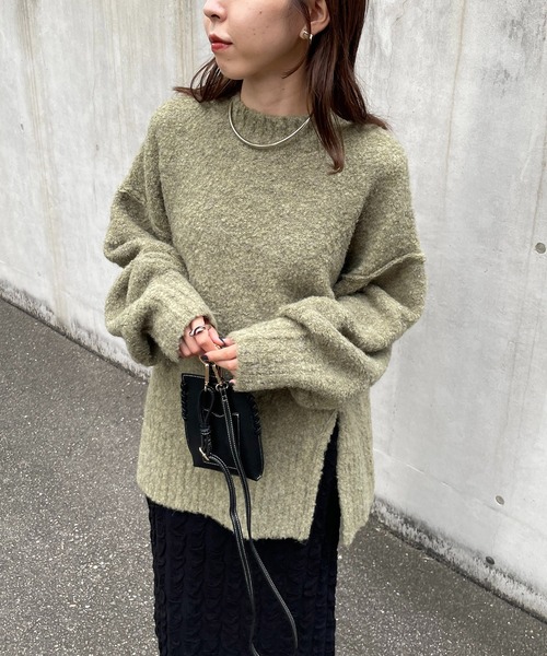 CAPRICIEUX LE'MAGE(カプリシューレマージュ)の「【WEB限定】リングヤーンプルオーバー(ニット/セーター・レディース・グリーン/ベージュ/ブルー・FREE)」の6枚目の写真