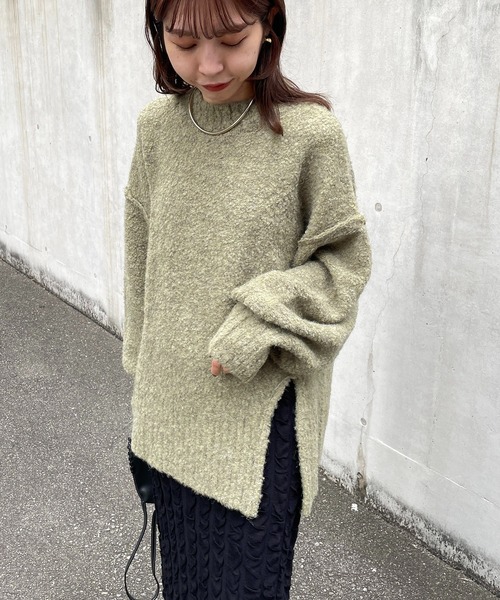 CAPRICIEUX LE'MAGE(カプリシューレマージュ)の「【WEB限定】リングヤーンプルオーバー(ニット/セーター・レディース・グリーン/ベージュ/ブルー・FREE)」の7枚目の写真