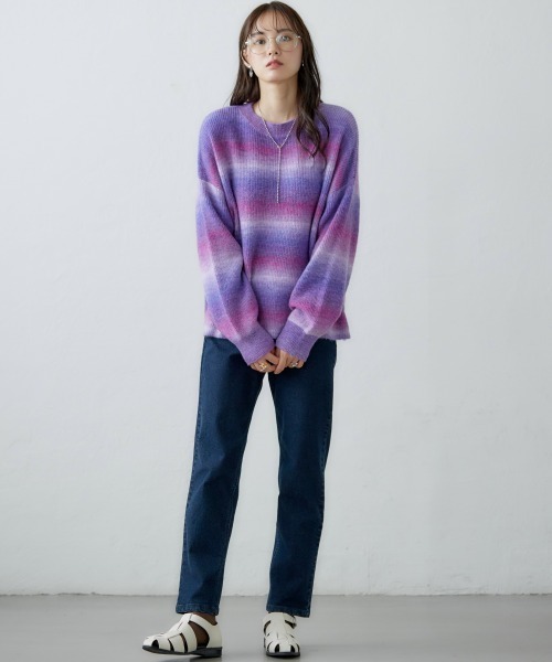 miclat（ミクラ）の「大きいサイズ　グラデーションニット　miclat（ニット/セーター・レディース・ブルー系/パープル系・LL/3L/4L/L）」の11枚目の写真