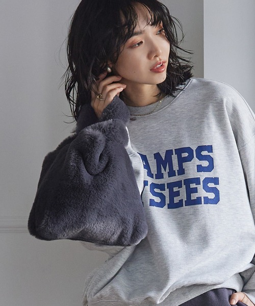 coca（coca）（コカ）の「フェイクファーバッグ（ハンドバッグ・レディース・アイボリー/キャメル/ピンク系その他/チャコール・ONE SIZE）」の3枚目の写真