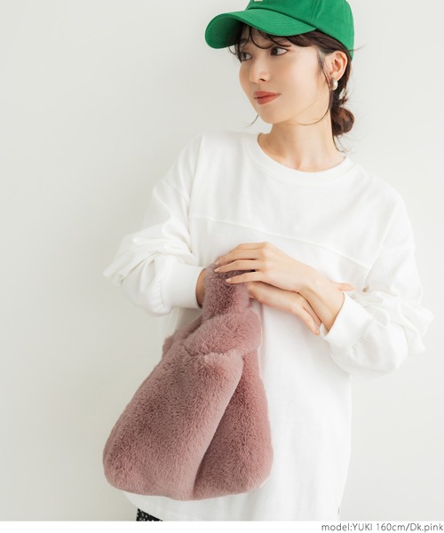 coca（coca）（コカ）の「フェイクファーバッグ（ハンドバッグ・レディース・アイボリー/キャメル/ピンク系その他/チャコール・ONE SIZE）」の15枚目の写真