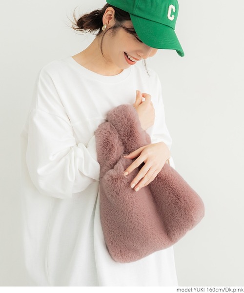 coca（coca）（コカ）の「フェイクファーバッグ（ハンドバッグ・レディース・アイボリー/キャメル/ピンク系その他/チャコール・ONE SIZE）」の17枚目の写真