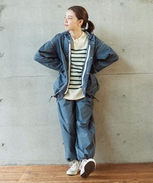 PAR ICI | チェック/タイプライター 顔料コーティングシャツブルゾン (セットアップ対応)(マウンテンパーカー)