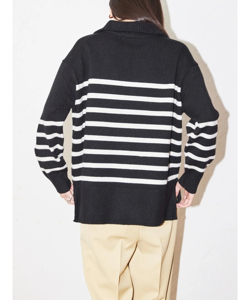 AMERICAN HOLIC（アメリカンホリック）の「衿付きニットプルオーバー（ニット/セーター・レディース・ネイビー/アイボリー/キャメル/その他7・M/L）」の9枚目の写真