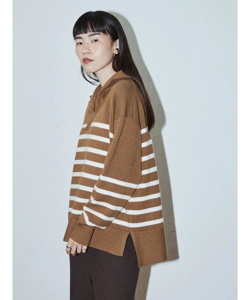 AMERICAN HOLIC（アメリカンホリック）の「衿付きニットプルオーバー（ニット/セーター・レディース・ネイビー/アイボリー/キャメル/その他7・M/L）」の13枚目の写真