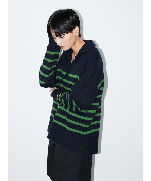 AMERICAN HOLIC（アメリカンホリック）の「衿付きニットプルオーバー（ニット/セーター・レディース・ネイビー/アイボリー/キャメル/その他7・M/L）」の19枚目の写真