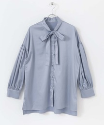 サテンボウタイブラウス