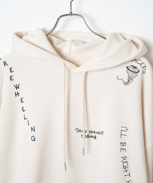 WEGO（ウィゴー）の「WEGO/ヘビーウエイト ラクガキモチーフプルパーカー（スウェット・メンズ・ブラック/アイボリー・MEDIUM/LARGE）」の14枚目の写真