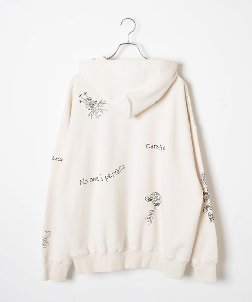 WEGO（ウィゴー）の「WEGO/ヘビーウエイト ラクガキモチーフプルパーカー（スウェット・メンズ・ブラック/アイボリー・MEDIUM/LARGE）」の20枚目の写真