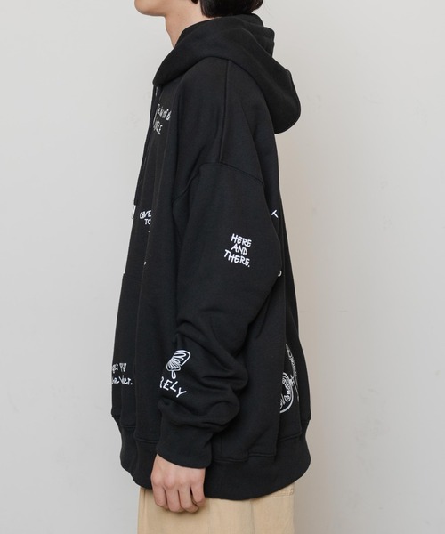 WEGO（ウィゴー）の「WEGO/ヘビーウエイト ラクガキモチーフプルパーカー（スウェット・メンズ・ブラック/アイボリー・MEDIUM/LARGE）」の18枚目の写真