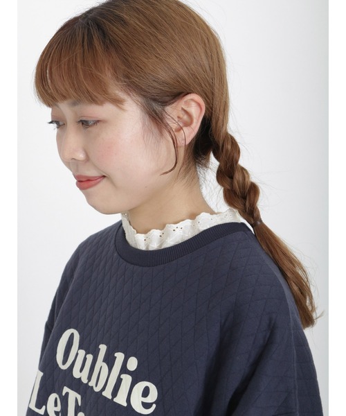 Samansa Mos2（サマンサ モスモス）の「襟レースギャザーカットソー（Tシャツ/カットソー・レディース・キナリ/ベージュ/ブラック/オフホワイト・ﾌﾘ-）」の11枚目の写真