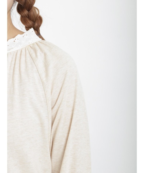Samansa Mos2（サマンサ モスモス）の「襟レースギャザーカットソー（Tシャツ/カットソー・レディース・キナリ/ベージュ/ブラック/オフホワイト・ﾌﾘ-）」の17枚目の写真