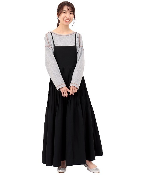 チチカカ（チチカカ）の「メニータックサロペットスカート（ジャンパースカート・レディース・ライトグレー/ブラック/カーキ・FREE）」の15枚目の写真