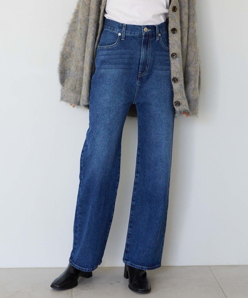 archives(アルシーヴ)の「ストレートデニム(デニムパンツ・レディース・ブラック/オフホワイト/ブルー/サックスブルー/ネイビー・SMALL/MEDIUM)」の3枚目の写真