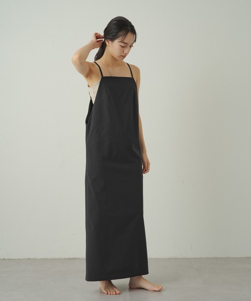 earthy（アーシー）の「【earthy_】キーピングキャミワンピース（ワンピース・レディース・ベージュ/ブラック・FREE）」の6枚目の写真