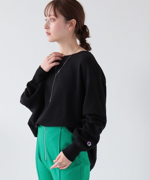 Ray BEAMS（レイビームス）の「Champion × Ray BEAMS / 別注 ロングスリーブ Tシャツ（Tシャツ/カットソー・レディース・ベージュ/ブラック/ナチュラル・ONE SIZE）」の13枚目の写真