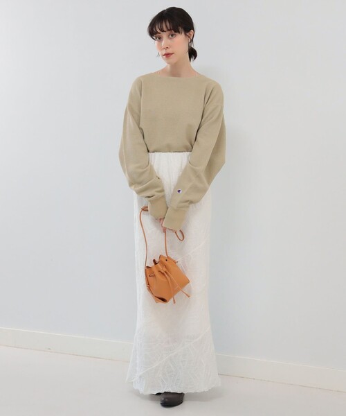 Ray BEAMS（レイビームス）の「Champion × Ray BEAMS / 別注 ロングスリーブ Tシャツ（Tシャツ/カットソー・レディース・ベージュ/ブラック/ナチュラル・ONE SIZE）」の16枚目の写真