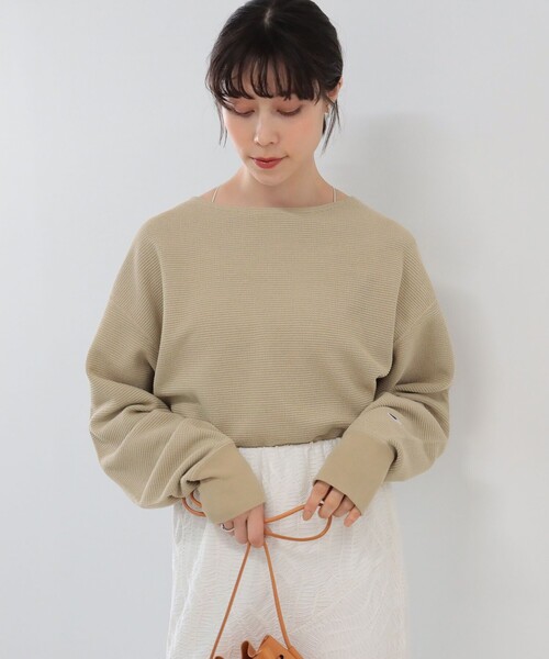 Ray BEAMS（レイビームス）の「Champion × Ray BEAMS / 別注 ロングスリーブ Tシャツ（Tシャツ/カットソー・レディース・ベージュ/ブラック/ナチュラル・ONE SIZE）」の20枚目の写真