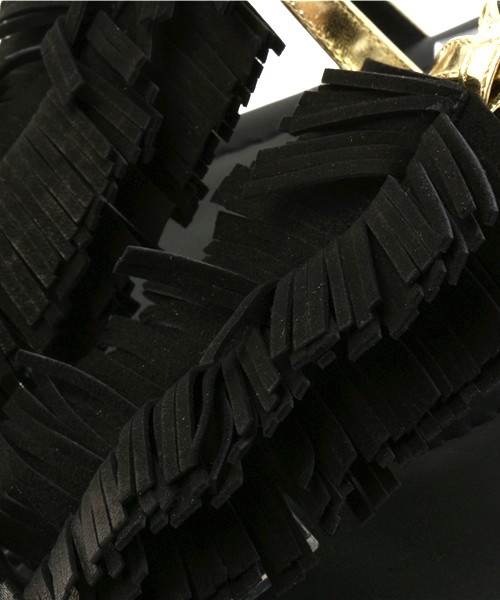 journal standard L'essage(ジャーナルスタンダードレサージュ)の「【Visconti&Du Reau/ヴィスコンティ・ドゥ・ロー】フリンジトングサンダル#(サンダル・レディース・ブラック・37/38/36)」の7枚目の写真