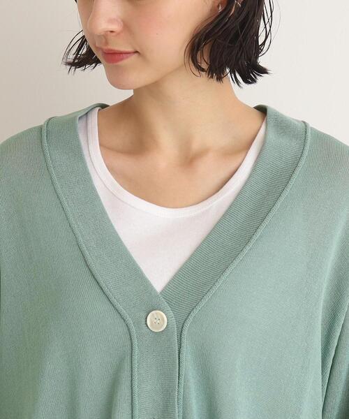 SHOO・LA・RUE（シューラルー）の「◆カーリングVネックカーディガン（カーディガン/ボレロ・レディース・ブラック/グレー系/ホワイト/ライトグリーン・00）」の9枚目の写真