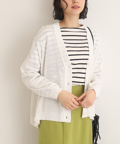 SHOO・LA・RUE（シューラルー）の「◆カーリングVネックカーディガン（カーディガン/ボレロ・レディース・ブラック/グレー系/ホワイト/ライトグリーン・00）」の12枚目の写真