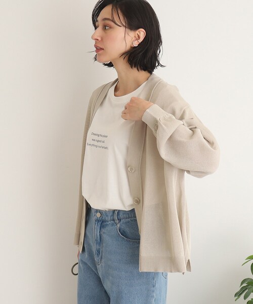 SHOO・LA・RUE（シューラルー）の「◆カーリングVネックカーディガン（カーディガン/ボレロ・レディース・ブラック/グレー系/ホワイト/ライトグリーン・00）」の20枚目の写真