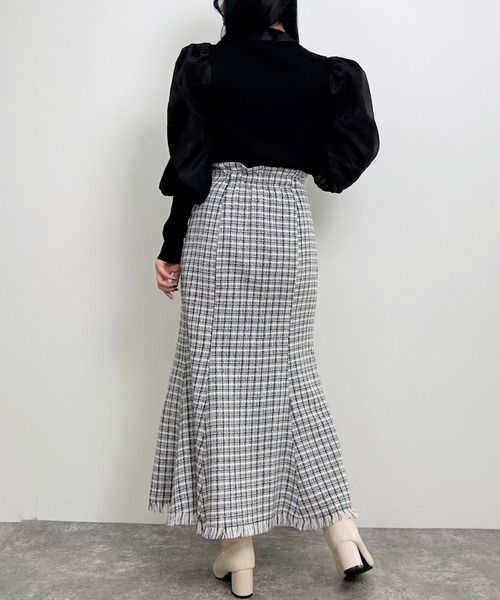 INGNI（イング）の「裾フリンジツイードマーメイドスカート（スカート・レディース・ホワイト×ブラック/ブラック・FREE）」の9枚目の写真