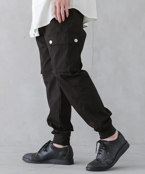 n'OrLABEL（ノアールレーベル）の「『ストレッチカーゴジョガーパンツ』（カーゴパンツ・メンズ・ブラック/ベージュ/ライトカーキ・M/L/XL）」の5枚目の写真