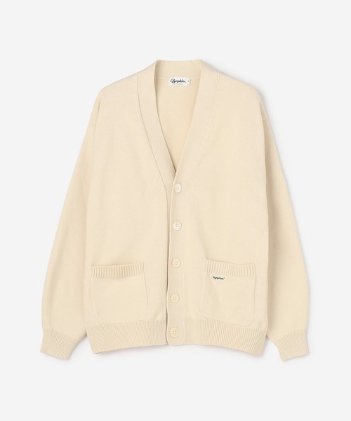 GYMPHLEX(ジムフレックス)の「Gymphlex | Vネックカーディガン MEN(カーディガン/ボレロ・メンズ・オフホワイト/イエロー/ダークネイビー/ダークグリーン/レッド・M/L/S)」の2枚目の写真