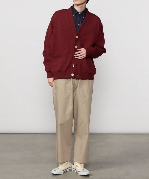 GYMPHLEX(ジムフレックス)の「Gymphlex | Vネックカーディガン MEN(カーディガン/ボレロ・メンズ・オフホワイト/イエロー/ダークネイビー/ダークグリーン/レッド・M/L/S)」の22枚目の写真