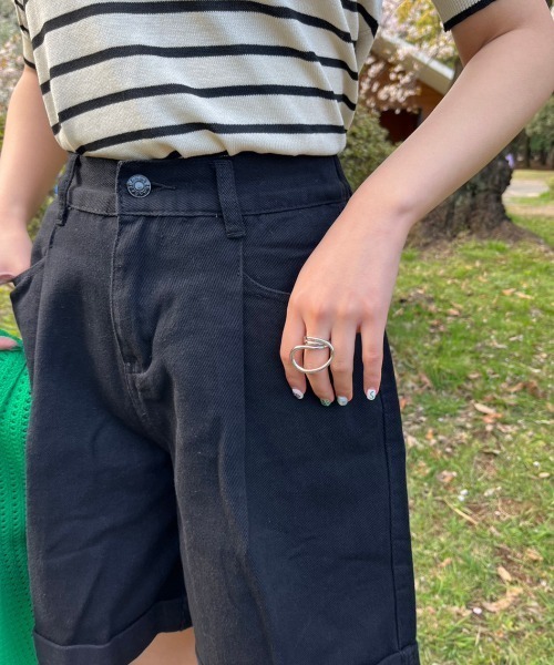 nemne store(ネンネストア)の「【低身長用サイズあり】ワイドショートパンツ(その他パンツ・レディース・ブラック/アイボリー・SMALL/MEDIUM)」の12枚目の写真