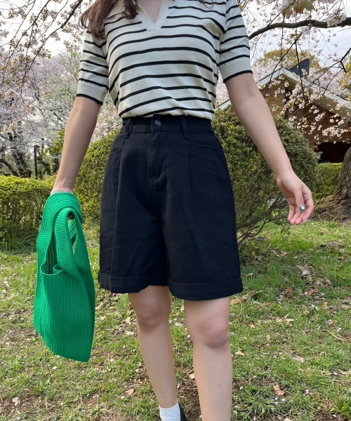 nemne store(ネンネストア)の「【低身長用サイズあり】ワイドショートパンツ(その他パンツ・レディース・ブラック/アイボリー・SMALL/MEDIUM)」の14枚目の写真