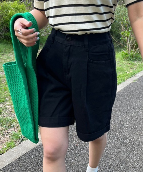 nemne store(ネンネストア)の「【低身長用サイズあり】ワイドショートパンツ(その他パンツ・レディース・ブラック/アイボリー・SMALL/MEDIUM)」の10枚目の写真