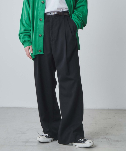 THE STANDARD（ザスタンダード）の「WEGO/【セットアップ対応】2タックトラウザー（スラックス・メンズ・ブラック系その他/ブラック・MEDIUM/LARGE）」の3枚目の写真