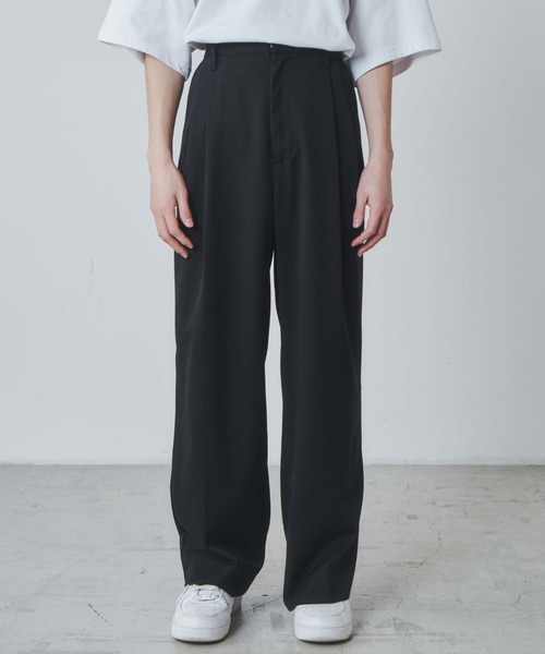 THE STANDARD（ザスタンダード）の「WEGO/【セットアップ対応】2タックトラウザー（スラックス・メンズ・ブラック系その他/ブラック・MEDIUM/LARGE）」の22枚目の写真