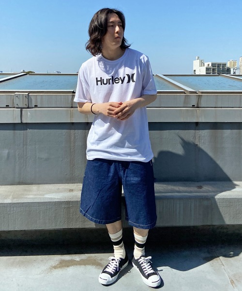 Hurley （ハーレー）の「Hurley/ハーレー ブランドロゴ プリントTシャツ/ワンポイント クルーネックTシャツ レギュラーフィット/ONE AND ONLY LOGO TEE MSS2200030（Tシャツ/カットソー・メンズ・ブラック/ホワイト/グレー/グリーン系その他/ホワイト系その他/ブラック×ピンク・L/M/XL）」の10枚目の写真