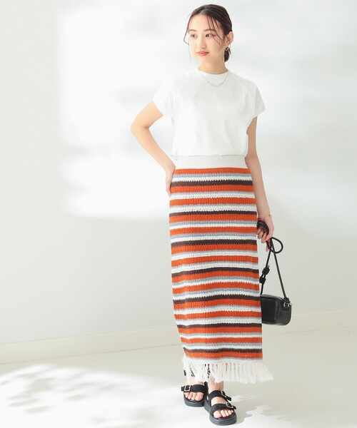 B:MING by BEAMS(ビーミングバイビームス)の「B:MING by BEAMS / マルチボーダー スカート(スカート・レディース・ブルー/オレンジ・FREE)」の10枚目の写真