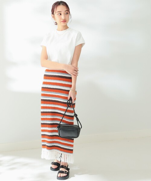 B:MING by BEAMS(ビーミングバイビームス)の「B:MING by BEAMS / マルチボーダー スカート(スカート・レディース・ブルー/オレンジ・FREE)」の3枚目の写真