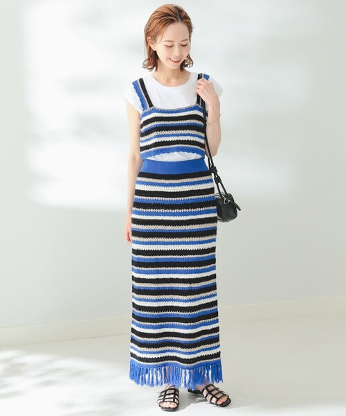 B:MING by BEAMS(ビーミングバイビームス)の「B:MING by BEAMS / マルチボーダー スカート(スカート・レディース・ブルー/オレンジ・FREE)」の9枚目の写真