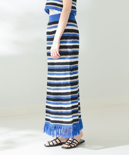 B:MING by BEAMS(ビーミングバイビームス)の「B:MING by BEAMS / マルチボーダー スカート(スカート・レディース・ブルー/オレンジ・FREE)」の5枚目の写真