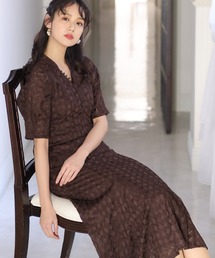 袖あり&ミモレ丈 パーティー ドレス キーネック お呼ばれ 結婚式 フォーマル 同窓会 オケージョンドレス ワンピース 二次会 成人式