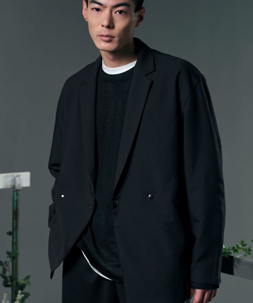 NUMERALS（ヌメラルズ）の「[NUMERALS/Urbanfit]TRダブルブレストジャケット（テーラードジャケット・メンズ・ベージュ/ブラック・LARGE/MEDIUM）」の2枚目の写真